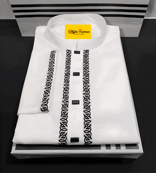Panjabi For Men White Without Snap Button